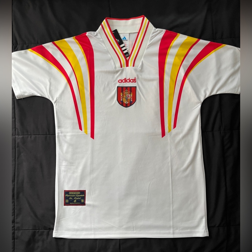 Spain Retro Soccer Jersey White Away 1996/1997
